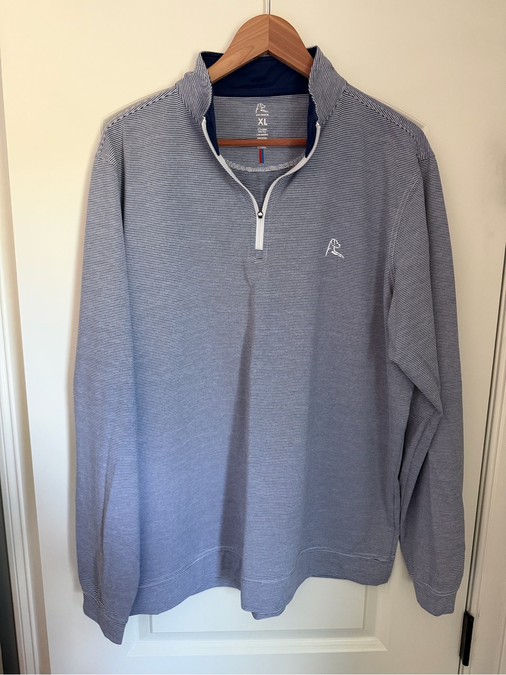 Rhoback Light Blue Striped Zip Pullover